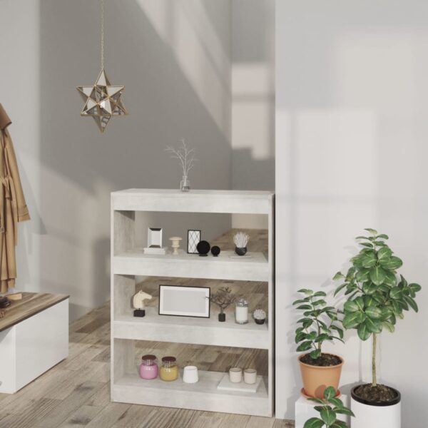 Provira Boekenkast/kamerscherm 80x30x103 cm bewerkt hout betongrijs