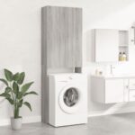 Provira Wasmachinekast 64x25,5x190 cm grijs sonoma eikenkleurig