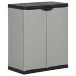 Provira Tuinafvalkast 68x40x85 cm polypropeen grijs en zwart