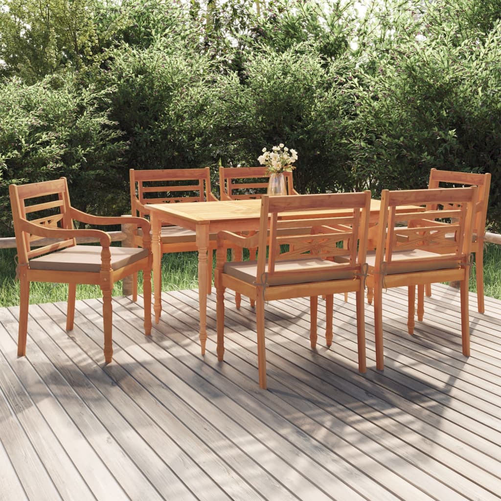 8720286918227_m_en_hd_1 Provira 7-delige Tuinset met kussens massief teakhout - Image 1