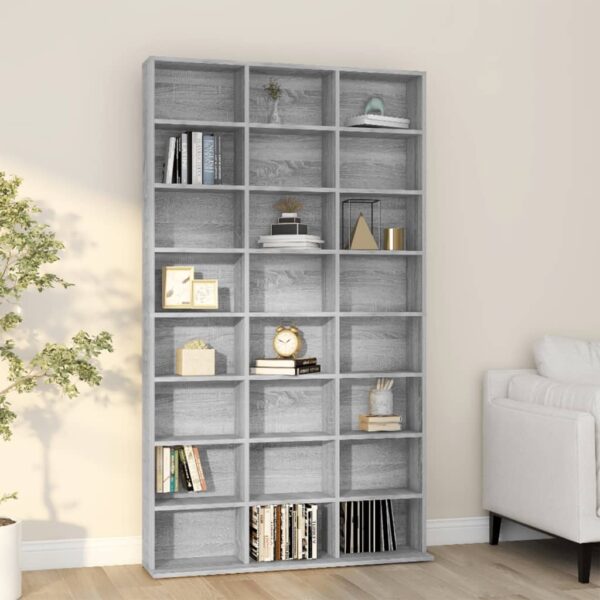 Provira Cd-kast 102x23x177,5 cm bewerkt hout grijs sonoma eikenkleurig