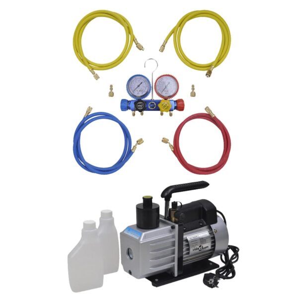 Provira Vacuümpomp 50 L/min met 4-voudige manometerset