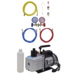 Provira Vacuümpomp met 2-voudige manometerset voor airconditioning