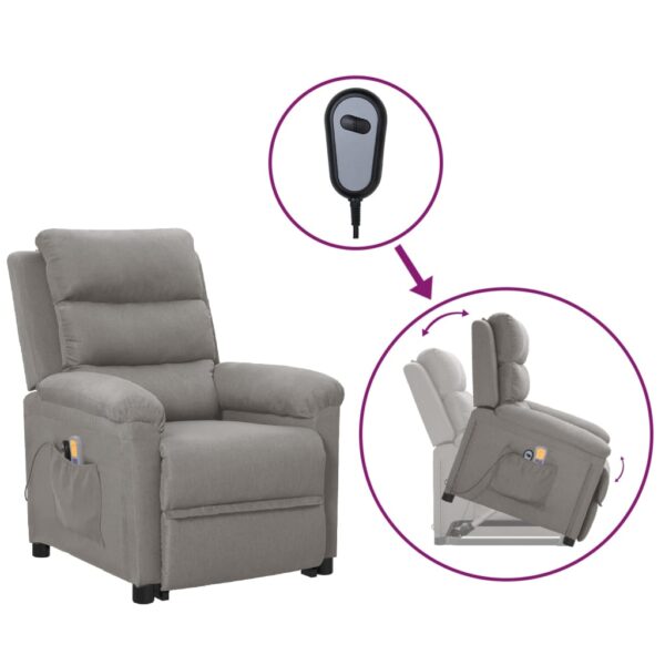 Provira Sta-op-massagestoel stof lichtgrijs