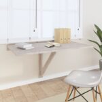 Provira Wandtafel inklapbaar 100x60x56 cm bewerkt hout betongrijs