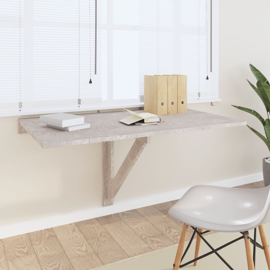 8720286946190_m_en_hd_1 Provira Wandtafel inklapbaar 100x60x56 cm bewerkt hout betongrijs - Image 1