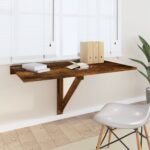 Provira Wandtafel inklapbaar 100x60x56 cm bewerkt hout gerookt eiken