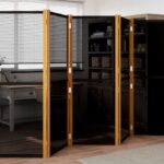 Provira Kamerscherm met 6 panelen 420x180 cm zwart