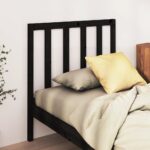 Provira Hoofdbord 106x4x100 cm massief grenenhout zwart
