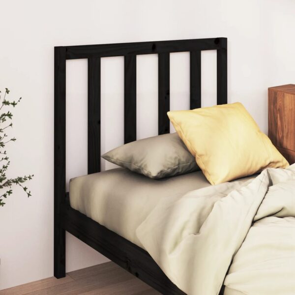 Provira Hoofdbord 106x4x100 cm massief grenenhout zwart