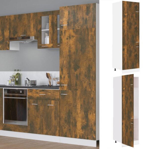 Provira Koelkastkast 60x57x207 cm bewerkt hout gerookt eikenkleurig