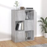 Provira Opbergkast 60x29,5x90 cm grijs sonoma eikenkleurig