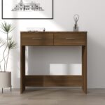 Provira Bureau 80x40x75 cm bewerkt hout bruin eikenkleur