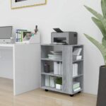 Provira Kast verrijdbaar 60x35x75 cm bewerkt hout grijs sonoma eiken