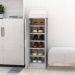 Provira Schoenenkast 32x35x92 cm bewerkt hout grijs sonoma eikenkleurig