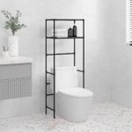 Provira Toiletrek 2-laags 53,5x28x143 cm ijzer zwart