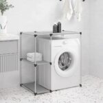 Provira Opbergrek voor boven wasmachine 87x55x90,5 cm ijzer grijs