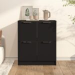 Provira Dressoir 60x30x70 cm bewerkt hout zwart