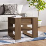 Provira Salontafel 55,5x55x45 cm bewerkt hout bruin eikenkleur