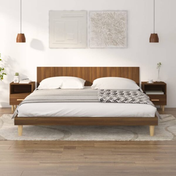 Provira Nachtkastjes 2 st 40x35x47 cm bruin eikenkleur