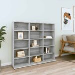 Provira Cd-kast 102x23x89,5 cm bewerkt hout grijs sonoma eikenkleurig