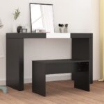 Provira Kaptafelkruk 70x35x45 cm bewerkt hout zwart