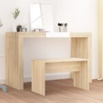 Provira Kaptafelkruk 70x35x45 cm bewerkt hout sonoma eikenkleurig