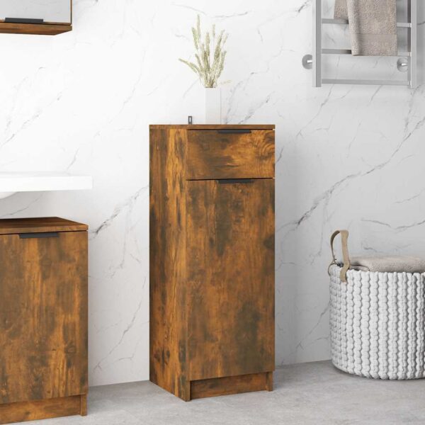 Provira Badkamerkast 32x34x90 cm bewerkt hout gerookt eikenkleurig