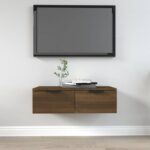 Provira Wandkast 68x30x20 cm bewerkt hout bruin eikenkleur