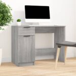 Provira Bureau 100x50x75 cm bewerkt hout grijs sonoma eikenkleurig