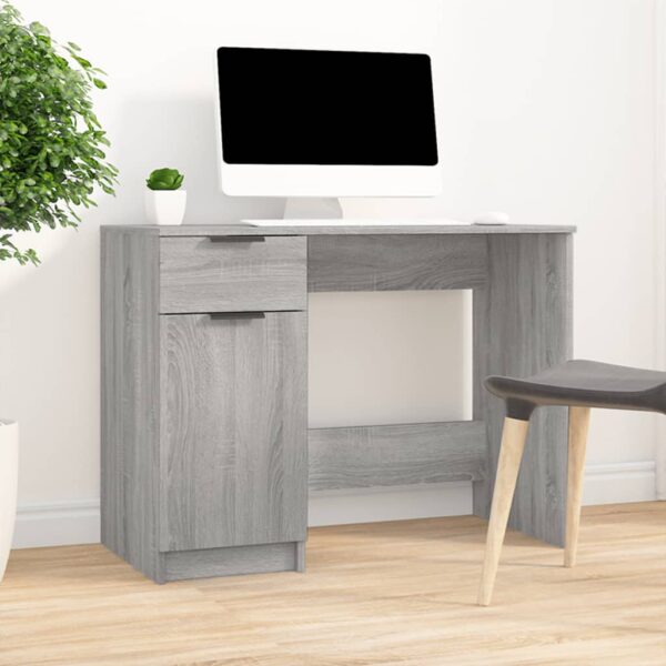 Provira Bureau 100x50x75 cm bewerkt hout grijs sonoma eikenkleurig