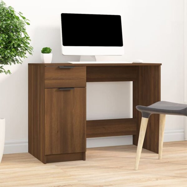 Provira Bureau 100x50x75 cm bewerkt hout bruin eikenkleur
