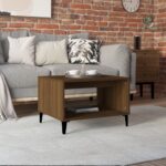 Provira Salontafel 60x50x40 cm bewerkt hout bruin eikenkleur