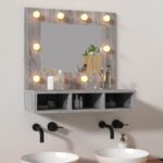 Provira Spiegelkast met LED-verlichting 60x31,5x62 cm grijs sonoma