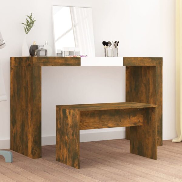 Provira Kaptafelkruk 70x35x45 cm bewerkt hout gerookt eikenkleurig
