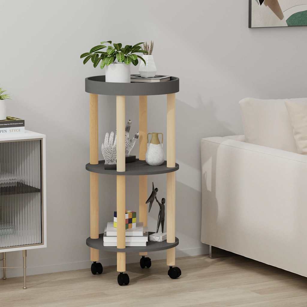 8720287102250_m_en_hd_1 Provira Trolley 38x38x82cm bewerkt hout en massief grenenhout grijs - Image 1