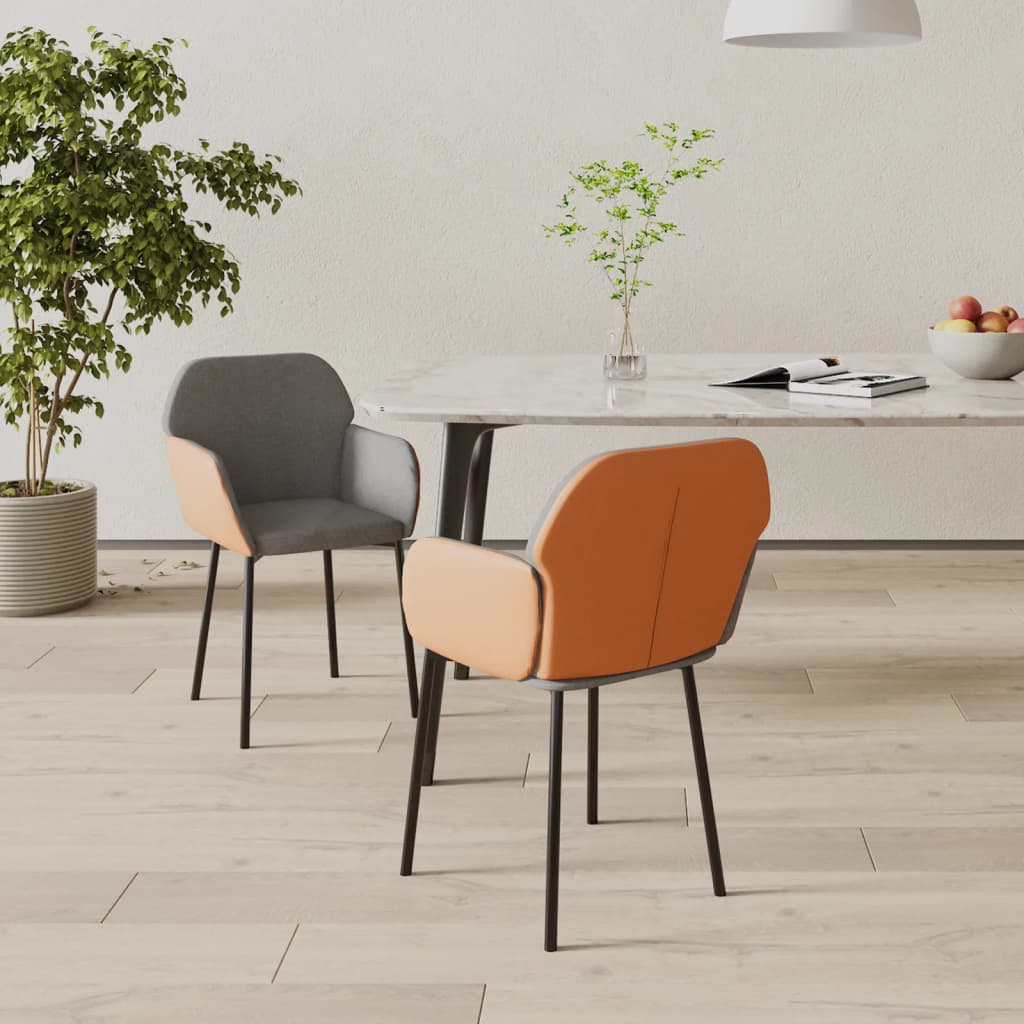 8720287108597_m_en_hd_1 Provira Eetkamerstoelen 2 st stof en kunstleer lichtgrijs - Image 1