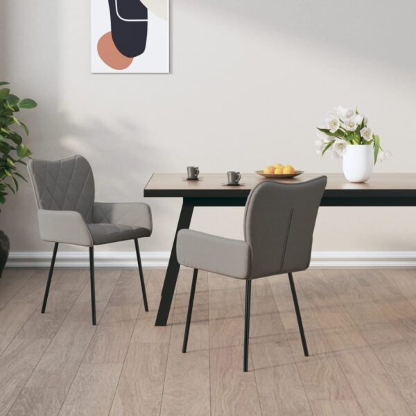 Provira Eetkamerstoelen 2 st stof lichtgrijs