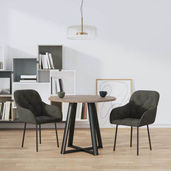 Provira Eetkamerstoelen 2 st fluweel donkergrijs