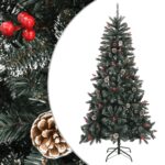 Provira Kunstkerstboom met standaard 210 cm PVC groen