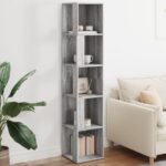 Provira Hoekkast 33x33x164,5 cm bewerkt hout grijs sonoma eikenkleurig