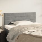 Provira Hoofdbord 80x5x78/88 cm fluweel lichtgrijs
