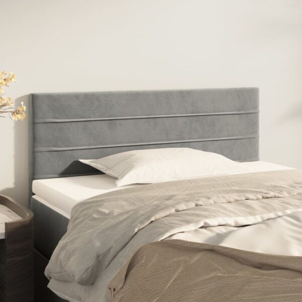 Provira Hoofdbord 80x5x78/88 cm fluweel lichtgrijs