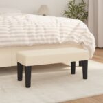 Provira Bankje 70x30x30 cm stof crèmekleurig