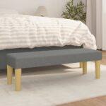Provira Bankje 100x30x30 cm stof donkergrijs