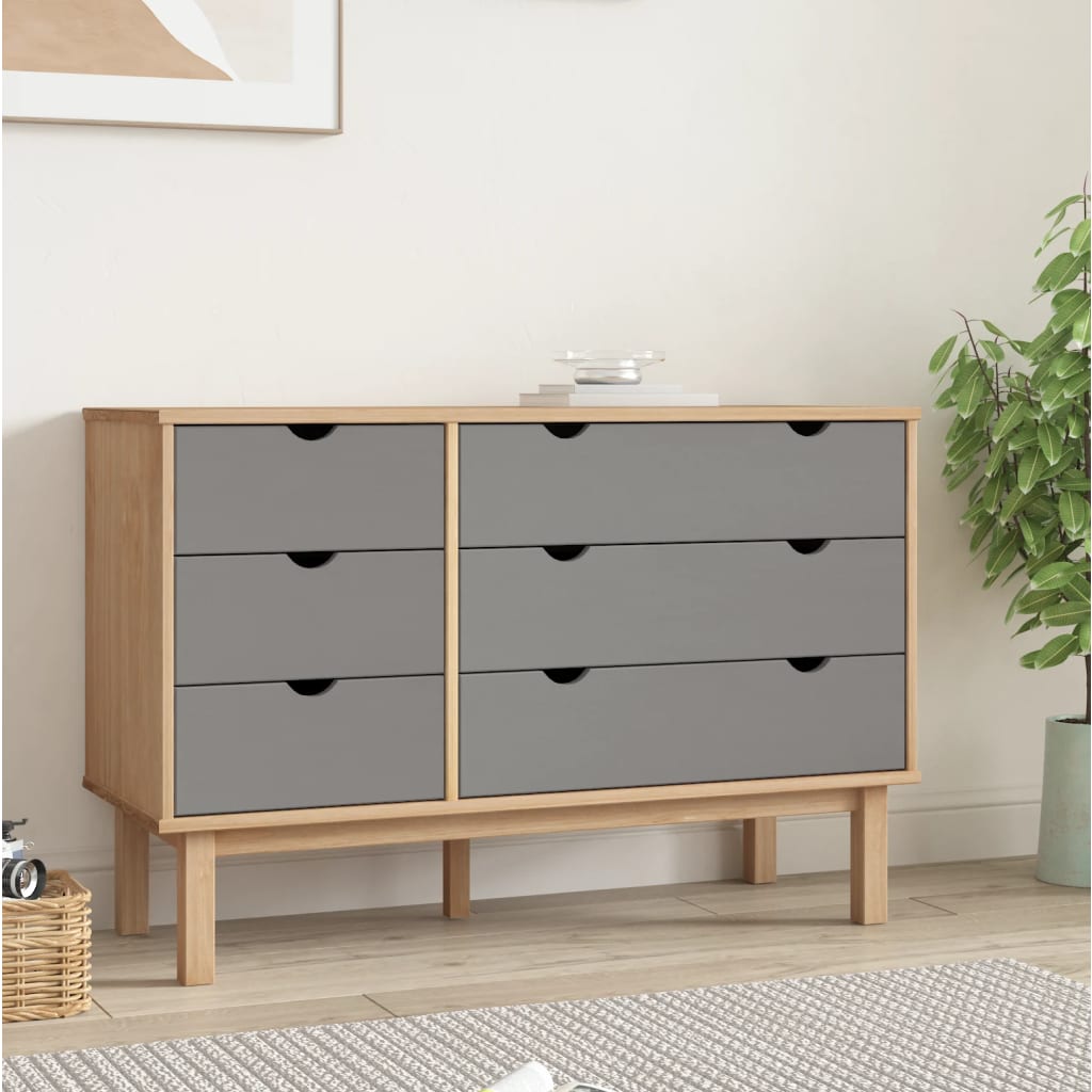 8720287165590_m_en_hd_1 Provira Ladekast OTTA 111x43x73,5 cm grenenhout bruin en grijs - Image 1
