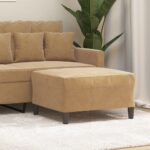 Provira Voetenbank 70x55x41 cm fluweel bruin