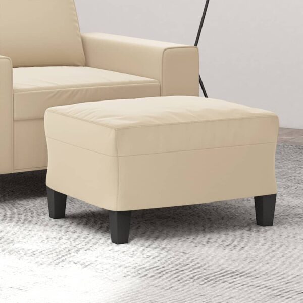 Provira Voetenbank 60x50x41 cm microvezelstof crèmekleurig