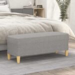 Provira Bankje 100x35x41 cm stof lichtgrijs