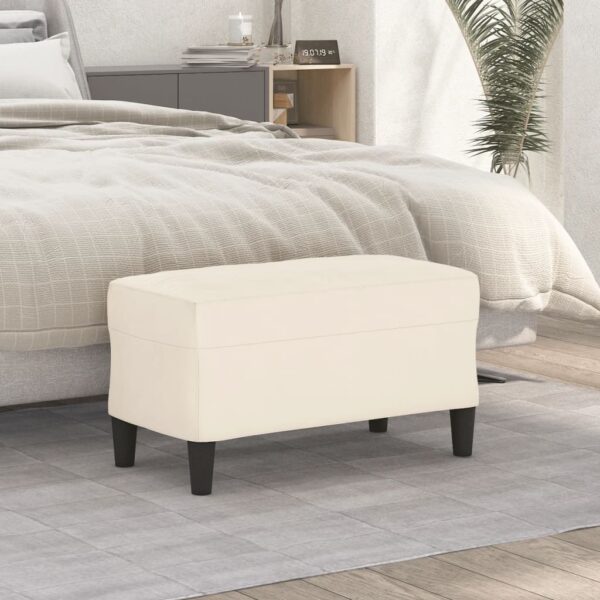 Provira Bankje 70x35x41 cm fluweel crèmekleurig